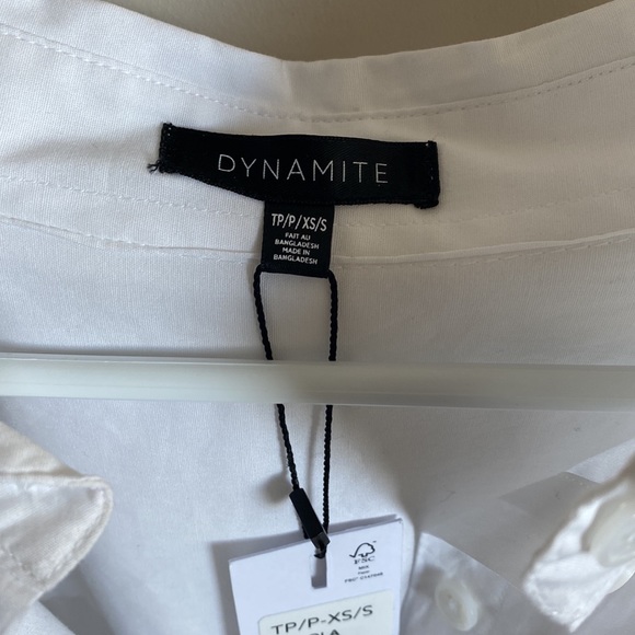 Dynamite white button down shirt xs/s (oversized fit) - Picture 3 of 3